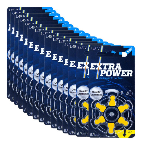 Pilha Auditiva 10 Extra Power Bateria Pr70 Kit 90 Unidades