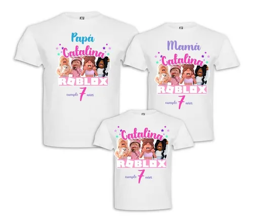 3 Poleras Roblox Ni as Familiares Cumplea os Personalizadas