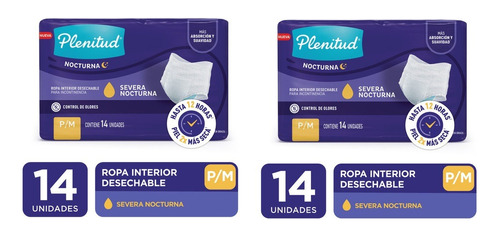 28 Bombachas Descartables Plenitud Pants Nocturna P/m Y G/xg