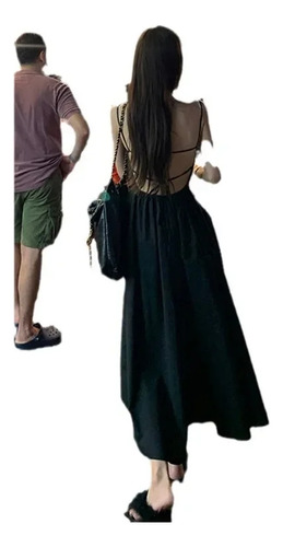 Vestido Sin Espalda Con Tirantes Y Diseño De Cordones