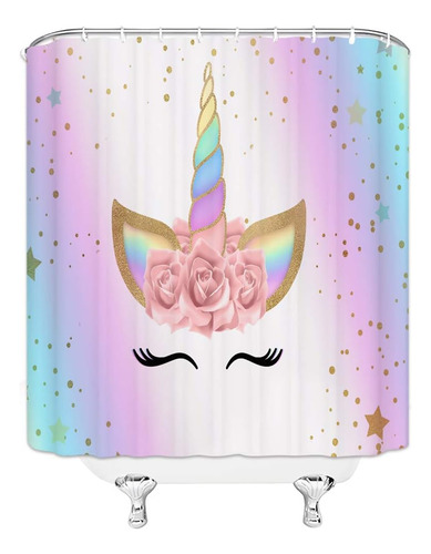 Cortina De Ducha Con Diseño De Unicornio, Cabeza Mágica, Dis