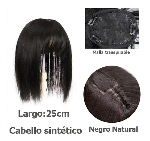 Extension Clip Aumenta Volumen Pelo Lacio Disimula Calvicie