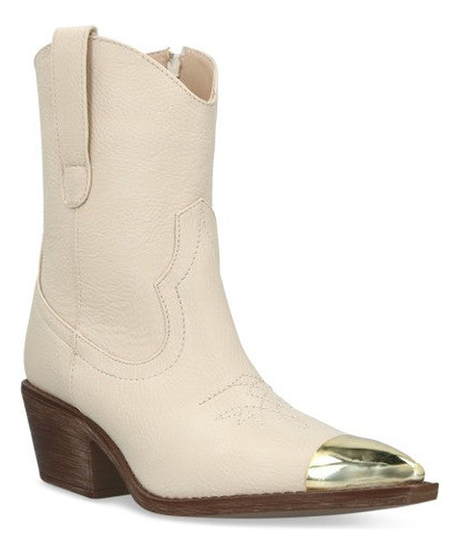 Bota Moda Pr04338 Sintetica Textura Metalico Placa