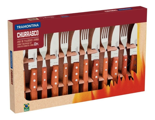 Juego De Cubiertos Tramontina Jumbo Asado 12 Piezas Fama