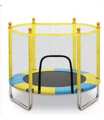 Cama Elástica Infantil 140 Cm Para Niños Negro Amarillo