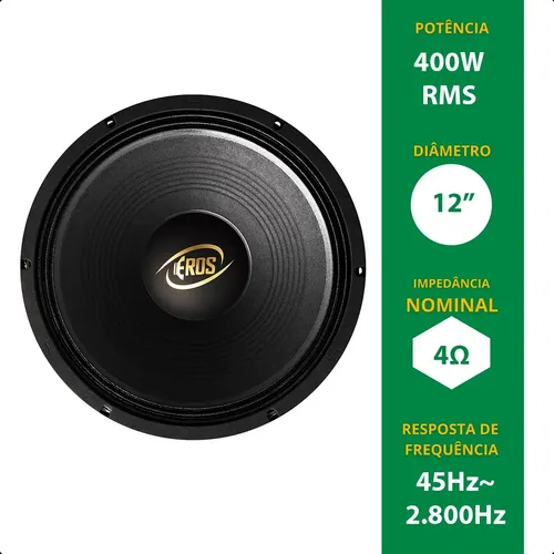 Alto-falante Eros E312 Lc - 400 Watts Rms - 4 Ohms | Frete grátis