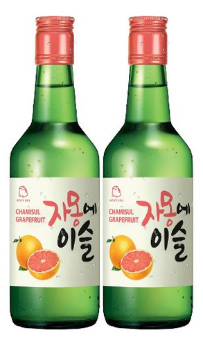 2 Bebida Coreana Soju Chum Churum Toranja 360ml Jinro Plum