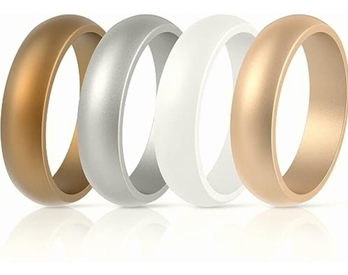 Thunderfit Silicone Rings Wedding Bands For Women 4 Pack