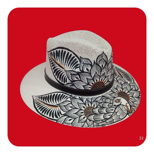 Imagen 2 de 6 de Elegante Sombrero Artesanal Pintado A Mano Varios Modelos 4