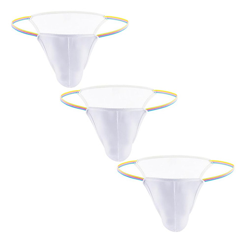 Paquete De 3 Bragas Sexy Para Hombres Tanga Color Sólido