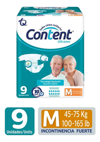 Pañales Content Ultrasec Talla M X 9und