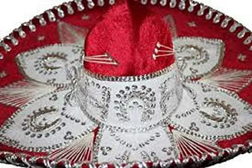 Sombrero De Mariachi En Rojo Y Blanco