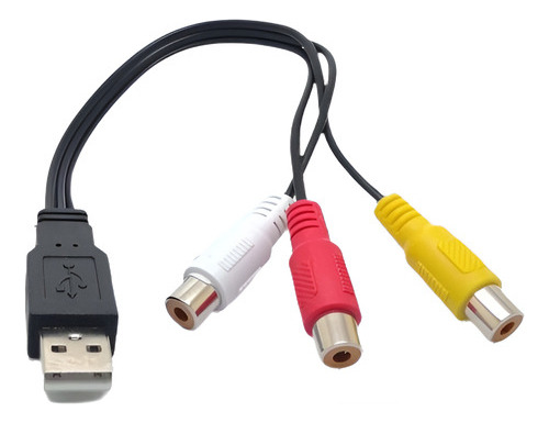 Usb Macho A 3 Rca Rgb Hembra Video Av A / V Cable Conversor 