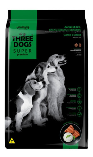 Three Dogs Super Premium Adulto Medium 15+2 Kg Con Regalo