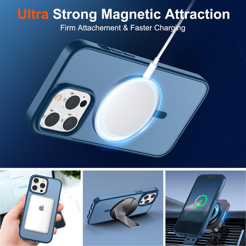 Funda Magnética Supfine Para iPhone 13 Pro Max Deep Blue