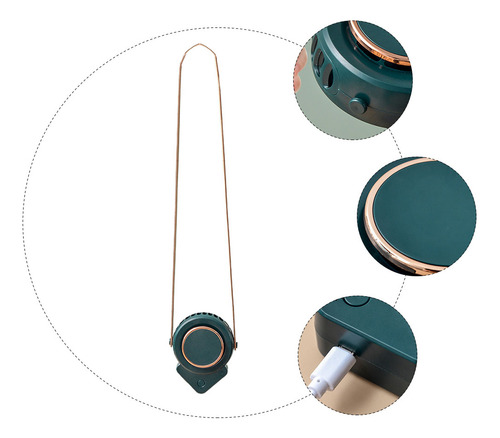 Ventilador De Cuello Colgante, Recargable Por Usb, Portátil,
