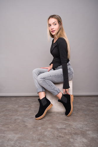 Chavitos Mujer Botinetas Botas Otoño Invierno Azul Aniuska