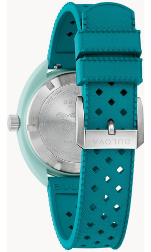 Relógio Bulova Edição Especial Snorkel Vintage Verde 98b446 Bisel Prateado Fundo Marrom-claro