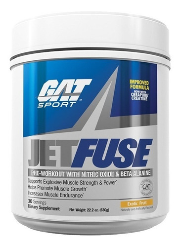 Gat Sport Jet Fuse 30 Servicios Pre Entreno Fuerza Energia Sabor ponche