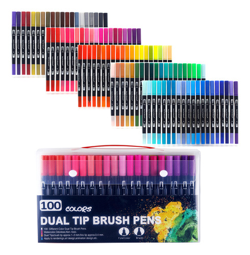 Set De Rotuladores 36/48/72/120 Colores Fineliner Dual Tip