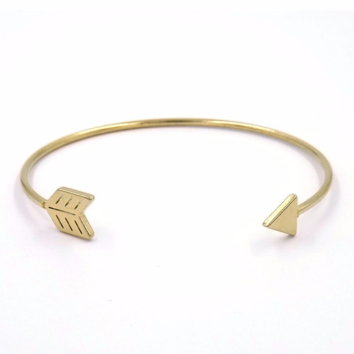 Pulsera De Acero Dorado Tipo Brazalete Flecha Eg