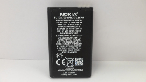Imagen 2 de 8 de Bateria Original Nokia Bl-5ca 3.7v 700mah (2009) E3063