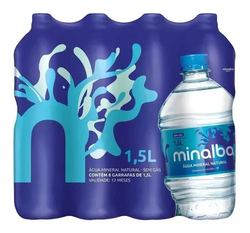 Agua Mineral Natural Garrafa, garrafa de agua 5 litros