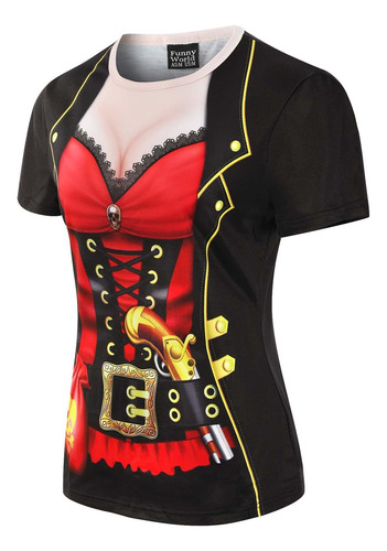 Funny World Camiseta Pirata Para Mujer, Camisas De Crucero,