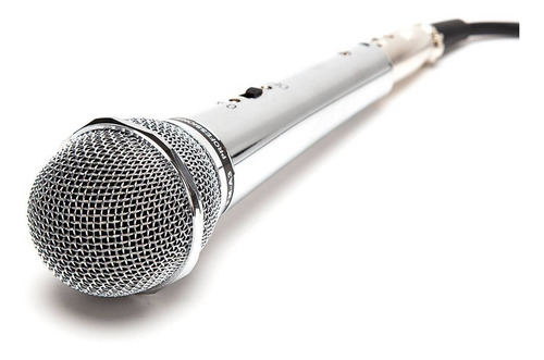Microfono Dinamico Vocal Metalico Cromado + Cable Canon Pack