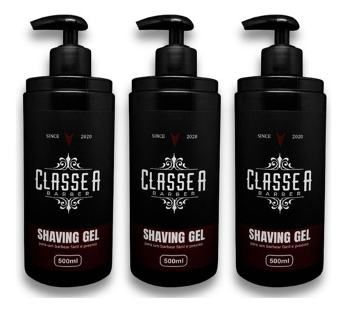 3un Shaving Gel De Barbear 500ml - Classe A Barber - Top