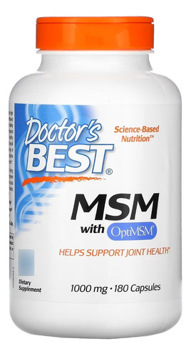 Msm Com Optimsm 1.000 Mg 180 Cápsulas Doctor's Best - Eua Sabor Natural