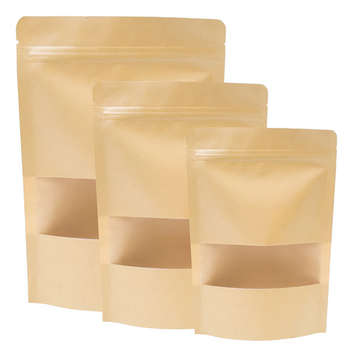 Saco Stand Up Pouch Kraft Visor 10x15 Com 50 Unidades.