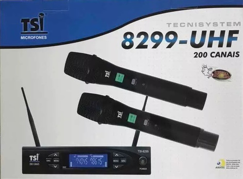 Imagem 2 de 4 de Microfone Tsi 8299 Uhf S/fio Duplo Mão Lançam Bastao Novo