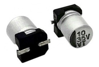 5 Peças Capacitor Eletrolítico Smd Alumínio 10uf X 35v 