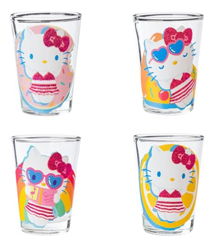 Juego De 4 Mini Vasos 1.5 Onzas Silver Buffalo Sanrio Hello