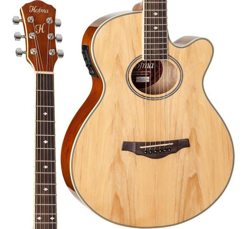 Violão Mini Jumbo Elétrico Hofma Hmf249 Natural