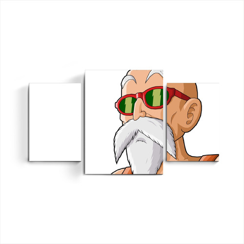 Cuadro Triptico Maestro Muten Roshi Dragon Ball Z Kai Anime