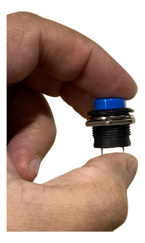 5x Chave Push Button Tipo Start-bujão R13-507 Azul