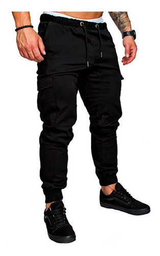 Pantalones Hombre Cargo Bolsillos Casuales Jogger Alpina