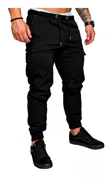 Pantalones Hombre Cargo Bolsillos Casuales Jogger Alpina