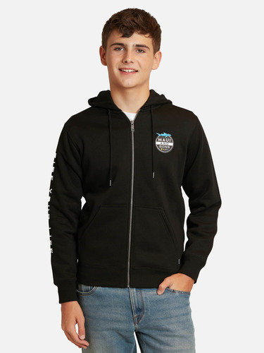 Poleron Pull Over Shark Negro Juvenil Maui And Sons