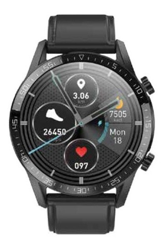 Smartwatch Tipo Análogo Con Monitor Cardíaco Tecnolab Tl124 Color De La Caja Negro