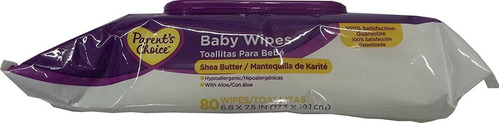 Parent 's Choice Bebe Toallitas 80 Ct Manteca De Karite