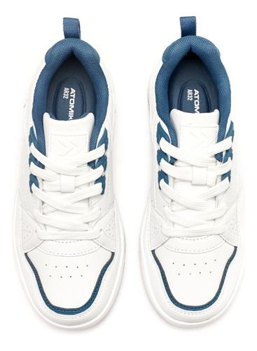 Zapatilla Colegial Blanca Y Azul Board Atomik