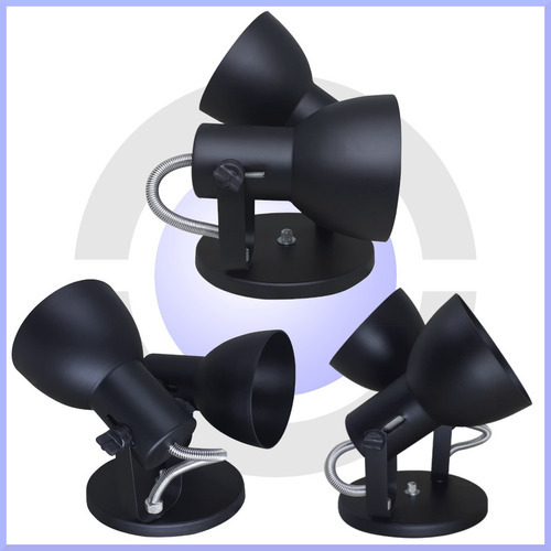Kit 6 Spot De Sobrepor 2 Bulbo E27 Aluminio Bocão Cor Preto Voltagem 110v/220v