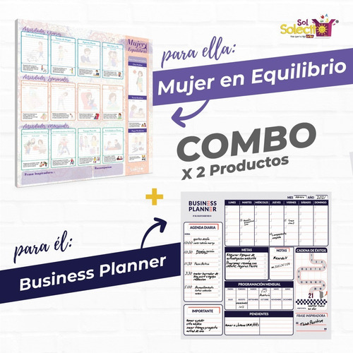 Combo Tableros Organizadores Adultos Ms