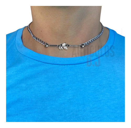 Choker Bull Me Collar Cadena Plana Acero Quirúrgico Original