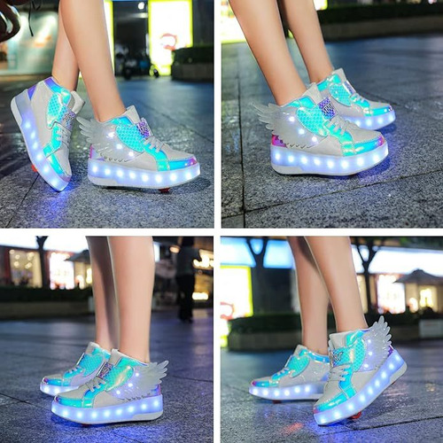 / ~ Zapatos Con Ruedas For Niños Y Niñas Con Luces Led For
