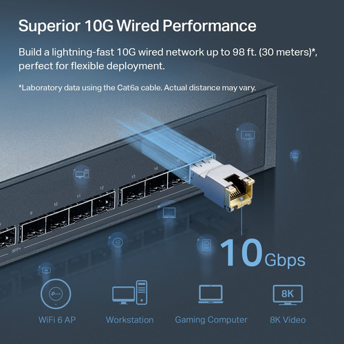 Módulo Sfp+ Transceptor Tp-link Tl-sm5310-t 10gbase-t Rj45