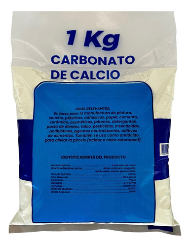 Carbonato De Calcio 1 Kg 100% Grado Alimenticio